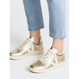 VEJA | V-10 gold retro-inspired sneakers